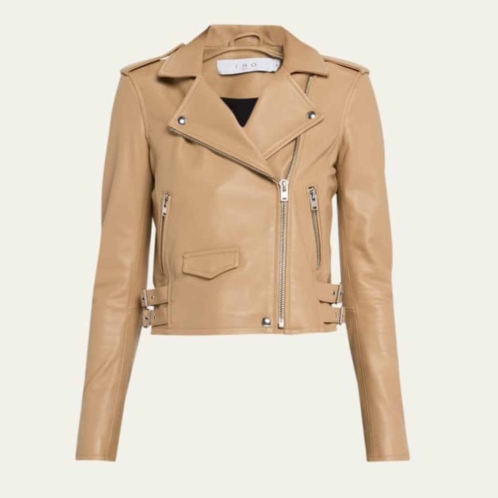 Iro Asheville Tan Leather Jacket Size 34